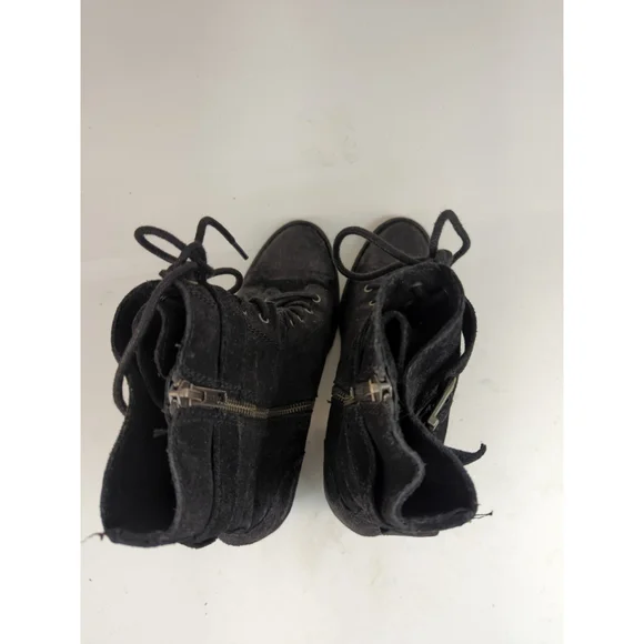 Women's Born Black Suede Lace-Up Ankle Boots Size 9.5 - Picture 2 of 6